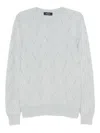 Gran Sasso Chevron-pattern Crew-neck Sweater In Blue