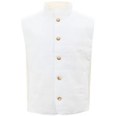 Gran Sasso Chic Linen-cotton Blend Men's Jacket In White