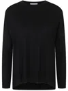 Gran Sasso Wool Round-neck Sweater In Black