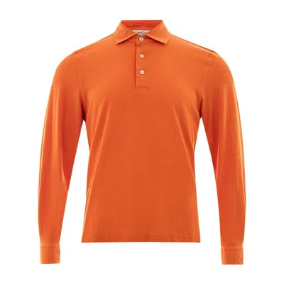 Gran Sasso Classic Orange Cotton Polo Shirt