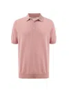 Gran Sasso Classic Polo Knitting Pattern In Pink  In Pink