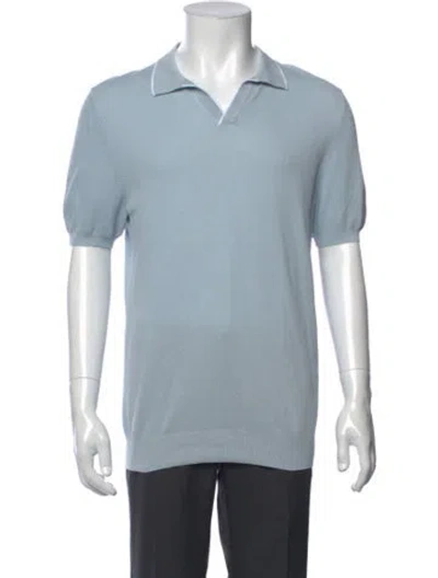 Pre-owned Gran Sasso Collar Short Sleeve Polo Shirt In Blue