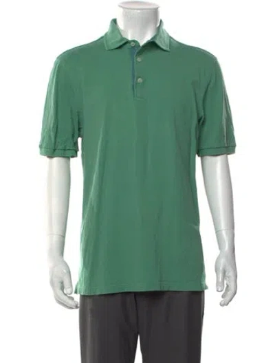 Pre-owned Gran Sasso Collar Short Sleeve Polo Shirt In Green