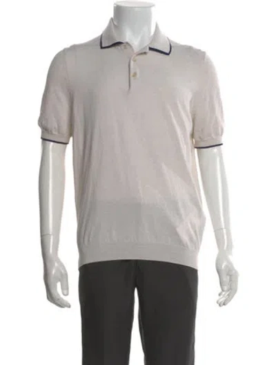 Pre-owned Gran Sasso Collar Short Sleeve Polo Shirt In Grey