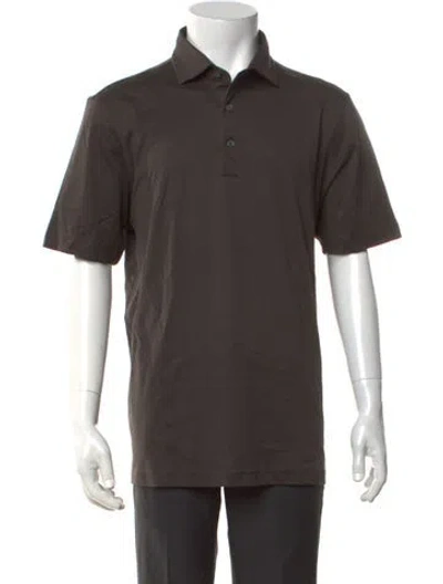 Pre-owned Gran Sasso Collar Short Sleeve Polo Shirt In Neutrals