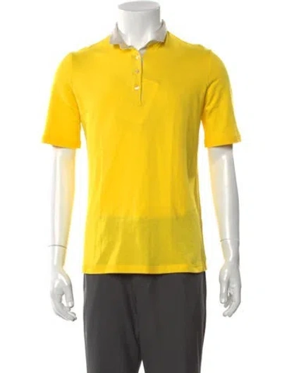 Pre-owned Gran Sasso Collar Short Sleeve Polo Shirt W/ Tags In Yellow