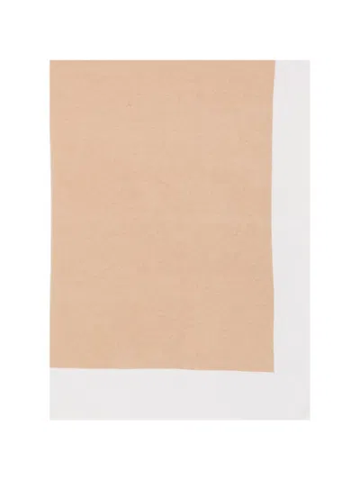 Gran Sasso Colour-block Blanket In Neutral