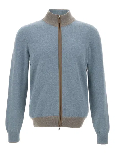 Gran Sasso Contrasting-trim Cardigan In Blue