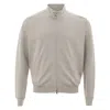 Gran Sasso Beige Cotton Cardigan For Men In Grey