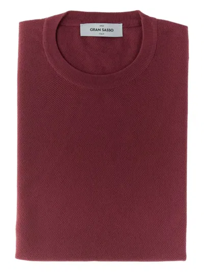 Gran Sasso Cotton Crew-neck Sweater In Red