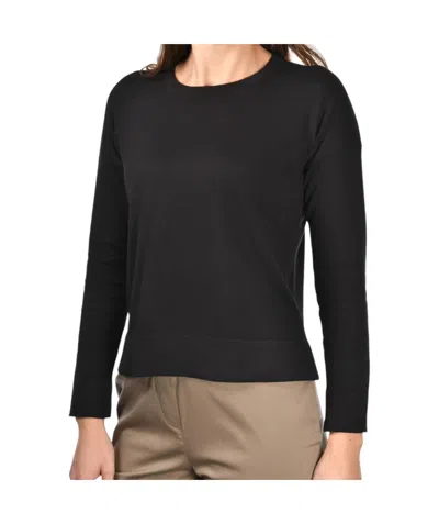 Gran Sasso Long-sleeve Cotton Top In Black