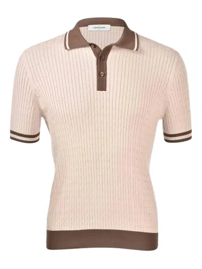 Gran Sasso Cotton-knit Polo Shirt In Neutral