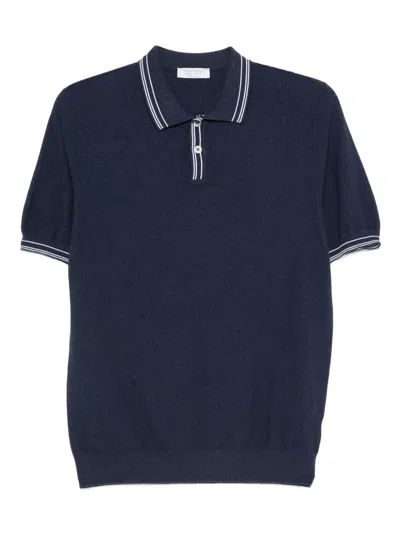 Gran Sasso Cotton Polo Shirt In Blue