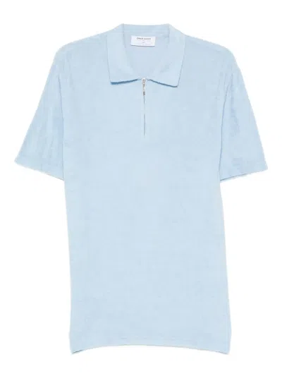 Gran Sasso Cotton Polo Shirt In Blue