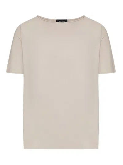 Gran Sasso Cotton Sweater With Wide Neckline In Neutral