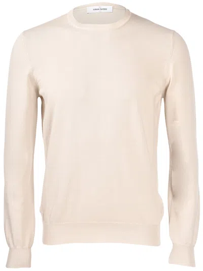 Gran Sasso Crew Neck Knitted Sweater In Neutral