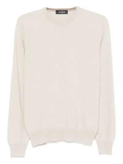 Gran Sasso Crew-neck Cashmere Sweater In Neutral