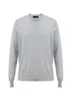 Gran Sasso Blue Cotton Sweater In Gray