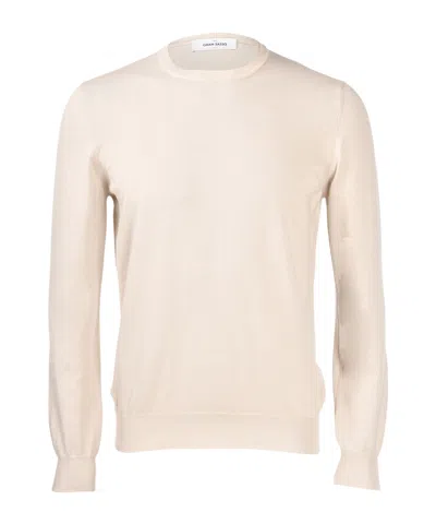 Gran Sasso Crew Neck Knitted Sweater In Neutral