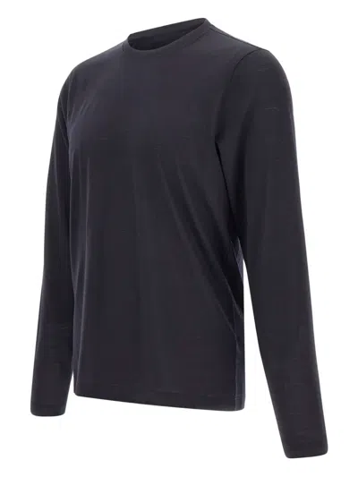 Gran Sasso Crew-neck Long-sleeve T-shirt In Blue