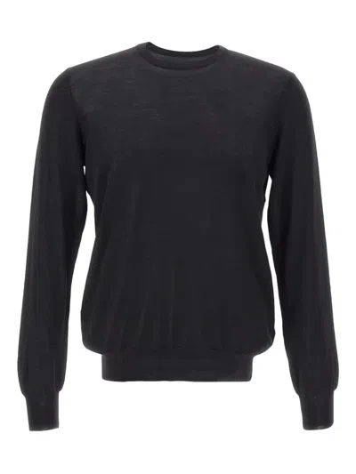 Gran Sasso Crew-neck Ribbed-edge Sweater In Blue