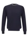 Gran Sasso Crew-neck Ribbed-edge Sweater In Blue
