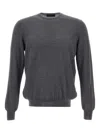 Gran Sasso Crew-neck Ribbed Sweater In Gray
