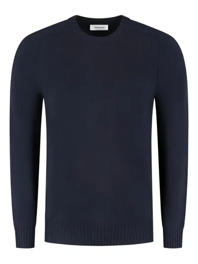 Gran Sasso Crew-neck Ribbed Sweater In Blue