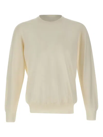 Gran Sasso Long-sleeved Crew Neck Sweater In Neutral