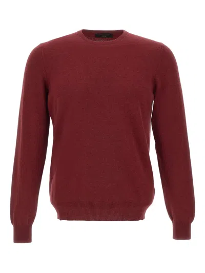 Gran Sasso Crew-neck Ribbed-trims Sweater In Gray