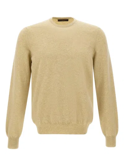 Gran Sasso Long-sleeved Crew Neck Sweater In Neutral