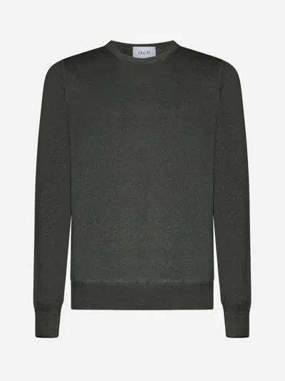 Gran Sasso Crew Neck Wool Sweater In Black