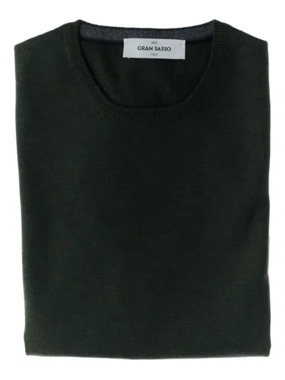 Gran Sasso Crew-neck Wool Sweater In Black