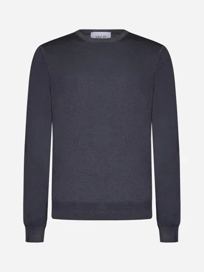 Gran Sasso Crew Neck Wool Sweater In Blue
