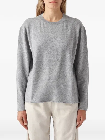 Gran Sasso Crew-neck Long-sleeve Sweater In Gray