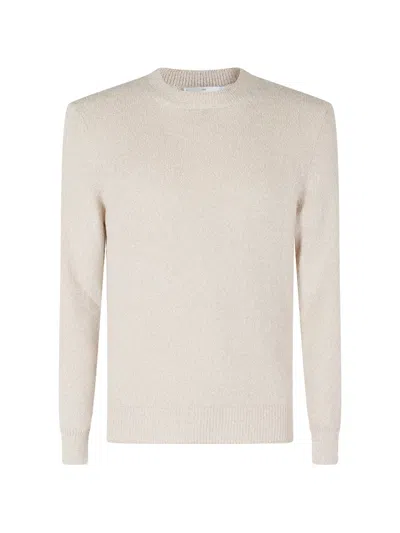 Gran Sasso Crew-neck Ribbed-trim Sweater In Neutral