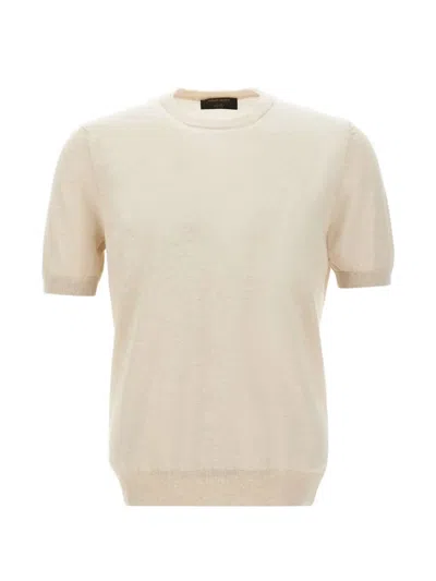 Gran Sasso Crew-neck Short-sleeve Sweater In Neutral