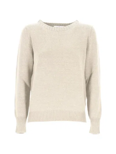 Gran Sasso Crew-neck Wool Sweater In Neutral
