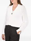 Gran Sasso Long-sleeved Knitted Cardigan In White