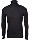 Gran Sasso Man Turtleneck Navy Size 46 Virgin Wool In Black
