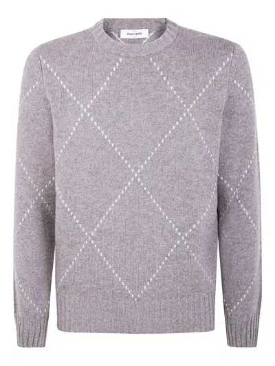 GRAN SASSO DIAMOND-PATTERN WOOL SWEATER