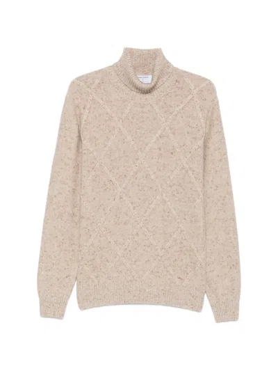 Gran Sasso Diamond-knit Roll-neck Sweater In Multi