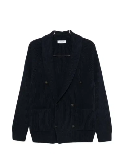 Gran Sasso Double-breasted Ribbed-knit Cardigan In Blue