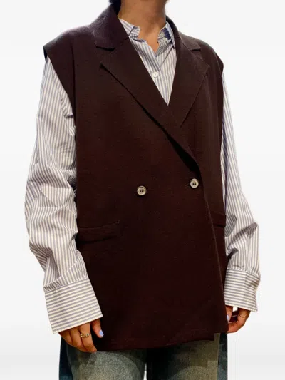 Gran Sasso Double-breasted Waistcoat In Burgundy