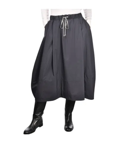 GRAN SASSO DRAWSTRING PLEATED MIDI SKIRT