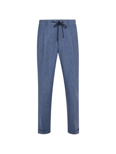Gran Sasso Drawstring Pleated Trousers In Multi