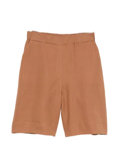 Gran Sasso Elasticated-waistband Linen Shorts In Brown