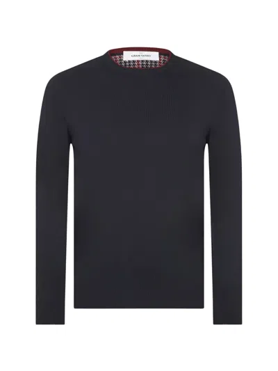Gran Sasso Elbow-patch Crew-neck Sweater In Black