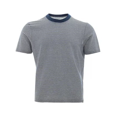 Gran Sasso Elegant Linen-cotton Blend Men's T-shirt In Blue