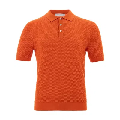 Gran Sasso Elegant Cotton Polo Shirt For Men's Men In Orange